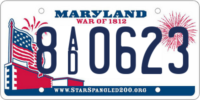 MD license plate 8AD0623