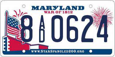 MD license plate 8AD0624