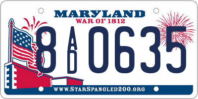 MD license plate 8AD0635