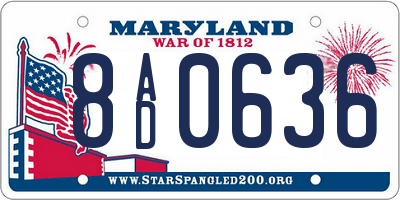 MD license plate 8AD0636