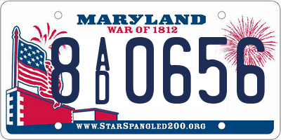 MD license plate 8AD0656