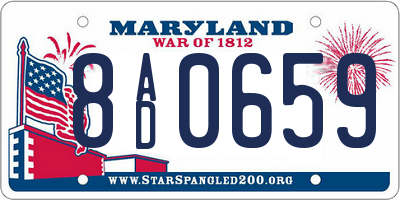 MD license plate 8AD0659