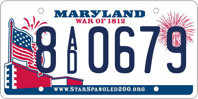 MD license plate 8AD0679