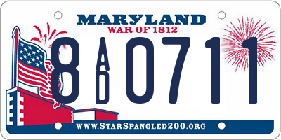 MD license plate 8AD0711