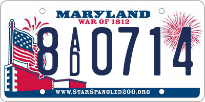 MD license plate 8AD0714