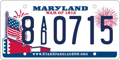 MD license plate 8AD0715