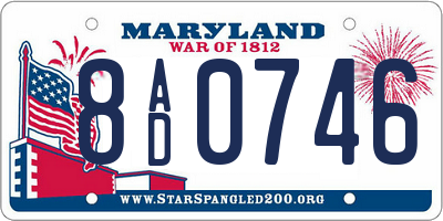 MD license plate 8AD0746
