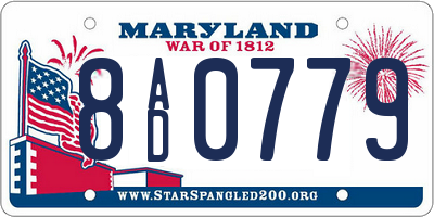 MD license plate 8AD0779