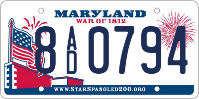 MD license plate 8AD0794
