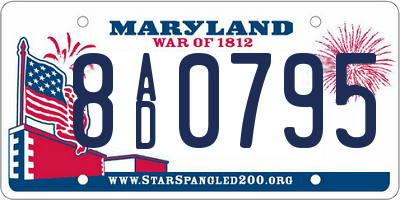 MD license plate 8AD0795