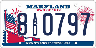 MD license plate 8AD0797