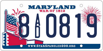 MD license plate 8AD0819