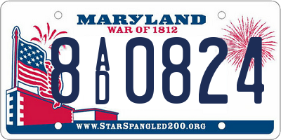 MD license plate 8AD0824