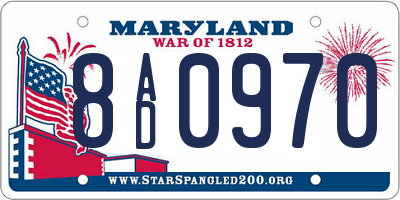 MD license plate 8AD0970