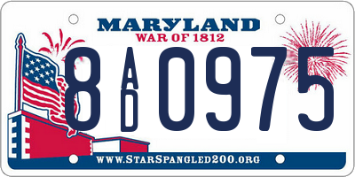 MD license plate 8AD0975