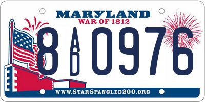 MD license plate 8AD0976