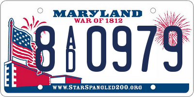 MD license plate 8AD0979