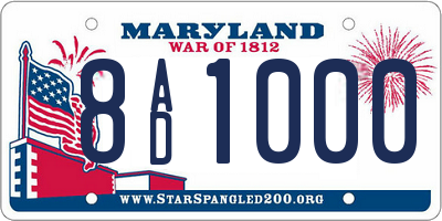 MD license plate 8AD1000