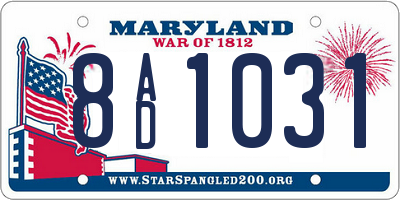 MD license plate 8AD1031