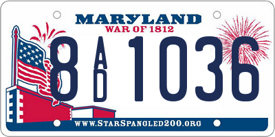 MD license plate 8AD1036