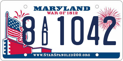 MD license plate 8AD1042