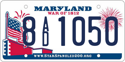 MD license plate 8AD1050