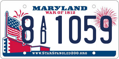 MD license plate 8AD1059