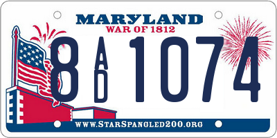 MD license plate 8AD1074