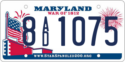 MD license plate 8AD1075