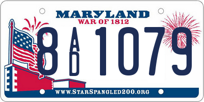 MD license plate 8AD1079