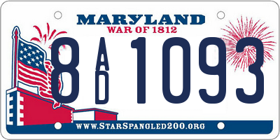 MD license plate 8AD1093