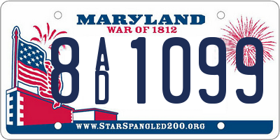 MD license plate 8AD1099