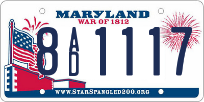 MD license plate 8AD1117