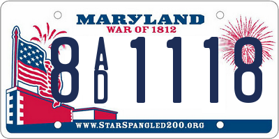 MD license plate 8AD1118