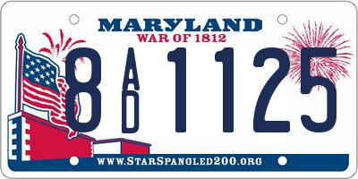 MD license plate 8AD1125