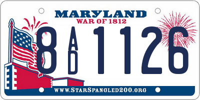 MD license plate 8AD1126