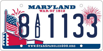 MD license plate 8AD1133