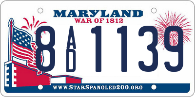 MD license plate 8AD1139