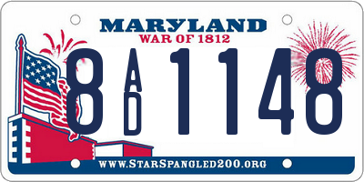 MD license plate 8AD1148