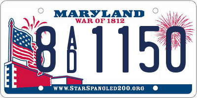 MD license plate 8AD1150