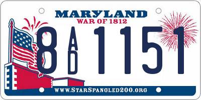 MD license plate 8AD1151