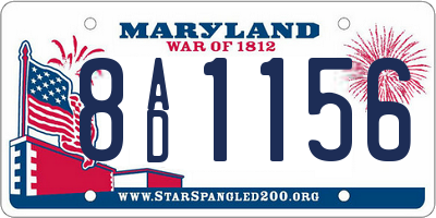MD license plate 8AD1156