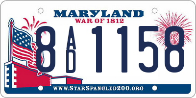 MD license plate 8AD1158