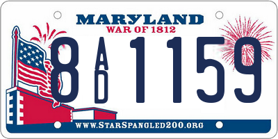 MD license plate 8AD1159