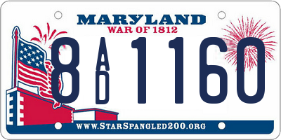 MD license plate 8AD1160