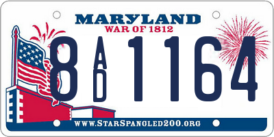 MD license plate 8AD1164