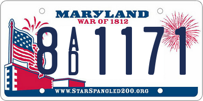MD license plate 8AD1171