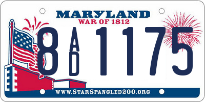 MD license plate 8AD1175