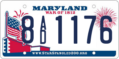 MD license plate 8AD1176