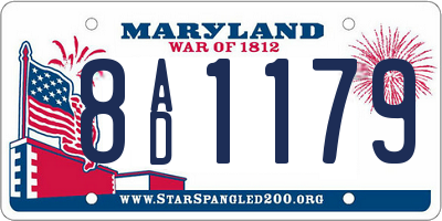 MD license plate 8AD1179